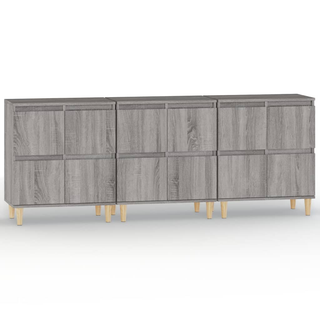 Sideboards 3 pcs Grey Sonoma 60x35x70 cm Engineered Wood - Giant Lobelia