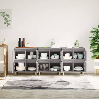 Sideboards 3 pcs Grey Sonoma 60x35x70 cm Engineered Wood - Giant Lobelia