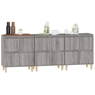 Sideboards 3 pcs Grey Sonoma 60x35x70 cm Engineered Wood - Giant Lobelia