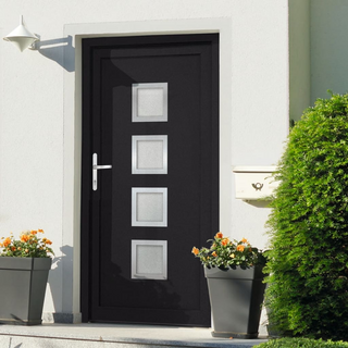 Front Door Anthracite 98x190 cm PVC - Giant Lobelia