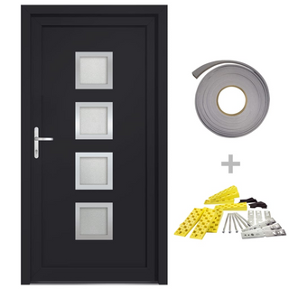 Front Door Anthracite 98x190 cm PVC - Giant Lobelia