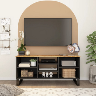 TV Cabinet 100x33x46 cm Solid Wood Mango&Engineered Wood - Giant Lobelia