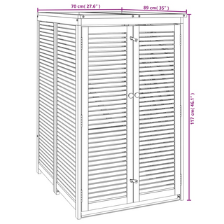 Single Garbage Bin Shed 70x89x117 cm Solid Wood Acacia - Giant Lobelia