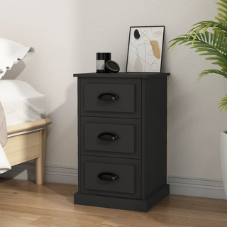 Bedside Cabinet Black 39x39x67 cm Engineered Wood - Giant Lobelia