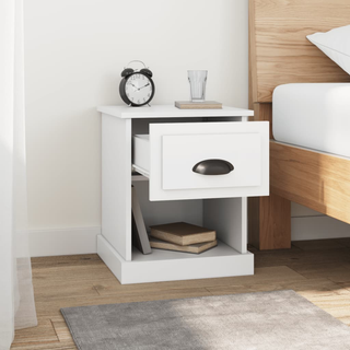 Bedside Cabinet White 39x39x47.5 cm Engineered Wood - Giant Lobelia