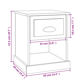 Bedside Cabinet White 39x39x47.5 cm Engineered Wood - Giant Lobelia