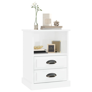 Bedside Cabinets 2 pcs High Gloss White 43x36x60 cm - Giant Lobelia