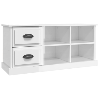 TV Cabinet High Gloss White 102x35.5x47.5 cm Engineered Wood - Giant Lobelia