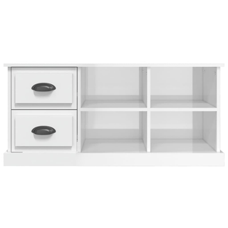 TV Cabinet High Gloss White 102x35.5x47.5 cm Engineered Wood - Giant Lobelia