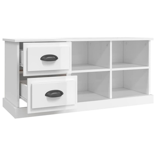 TV Cabinet High Gloss White 102x35.5x47.5 cm Engineered Wood - Giant Lobelia