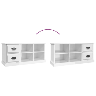 TV Cabinet High Gloss White 102x35.5x47.5 cm Engineered Wood - Giant Lobelia