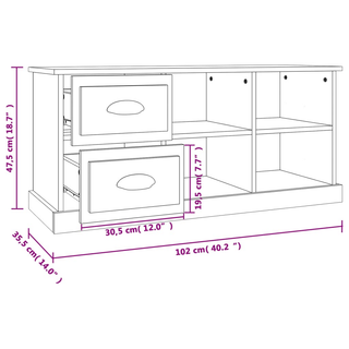 TV Cabinet High Gloss White 102x35.5x47.5 cm Engineered Wood - Giant Lobelia