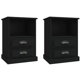 Bedside Cabinets 2 pcs Black 43x36x60 cm - Giant Lobelia