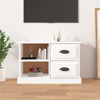 TV Cabinet High Gloss White 73x35.5x47.5 cm Engineered Wood - Giant Lobelia