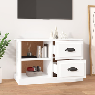 TV Cabinet High Gloss White 73x35.5x47.5 cm Engineered Wood - Giant Lobelia