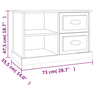 TV Cabinet High Gloss White 73x35.5x47.5 cm Engineered Wood - Giant Lobelia