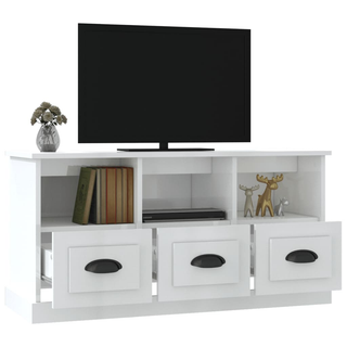 vidaXL TV Cabinet High Gloss White 100x35x50 cm Engineered Wood - Giant Lobelia