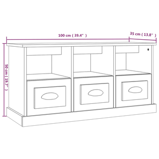 vidaXL TV Cabinet High Gloss White 100x35x50 cm Engineered Wood - Giant Lobelia