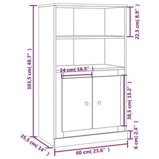 Highboard High Gloss White 60x35.5x103.5 cm Engineered Wood - Giant Lobelia