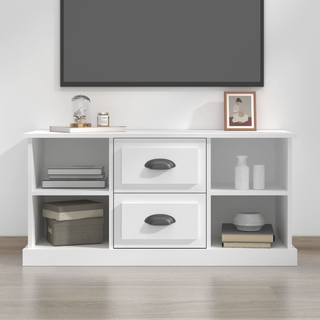 TV Cabinet White 99.5x35.5x48 cm Engineered Wood - Giant Lobelia