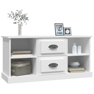 TV Cabinet White 99.5x35.5x48 cm Engineered Wood - Giant Lobelia