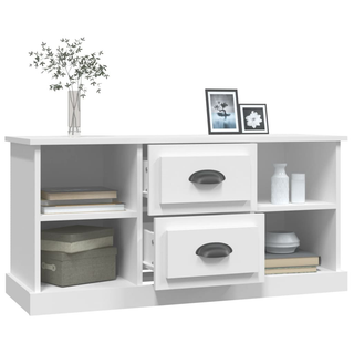 TV Cabinet White 99.5x35.5x48 cm Engineered Wood - Giant Lobelia