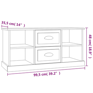 TV Cabinet White 99.5x35.5x48 cm Engineered Wood - Giant Lobelia