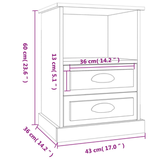 Bedside Cabinet White 43x36x60 cm - Giant Lobelia