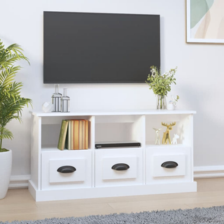 TV Cabinet White 100x35x50 cm Engineered Wood - Giant Lobelia