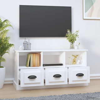 TV Cabinet White 100x35x50 cm Engineered Wood - Giant Lobelia