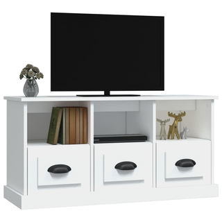 TV Cabinet White 100x35x50 cm Engineered Wood - Giant Lobelia