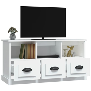 TV Cabinet White 100x35x50 cm Engineered Wood - Giant Lobelia