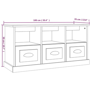 TV Cabinet White 100x35x50 cm Engineered Wood - Giant Lobelia