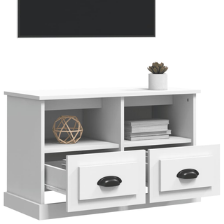 TV Cabinet White 80x35x50 cm Engineered Wood - Giant Lobelia