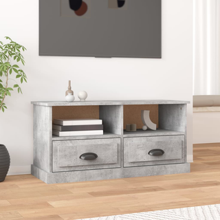 TV Cabinet Concrete Grey 93x35.5x45 cm Engineered Wood - Giant Lobelia