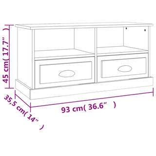 TV Cabinet Concrete Grey 93x35.5x45 cm Engineered Wood - Giant Lobelia