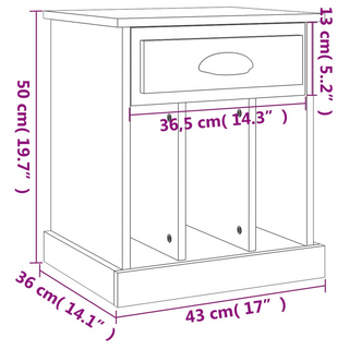 Bedside Cabinet Black 43x36x50 cm - Giant Lobelia