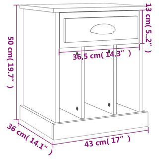 Bedside Cabinet Concrete Grey 43x36x50 cm - Giant Lobelia