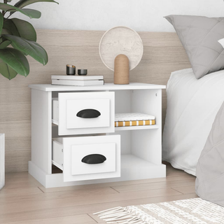 Bedside Cabinet White 60x35.5x45 cm - Giant Lobelia