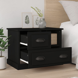 Bedside Cabinet Black 60x39x45 cm - Giant Lobelia