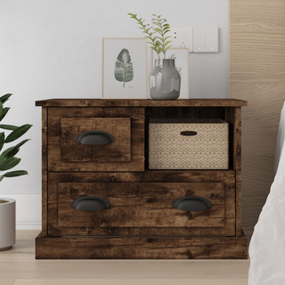 Bedside Cabinet Smoked Oak 60x39x45 cm - Giant Lobelia