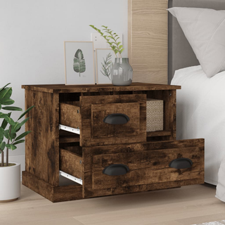 Bedside Cabinet Smoked Oak 60x39x45 cm - Giant Lobelia