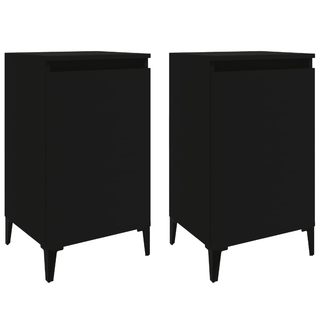 Bedside Cabinets 2 pcs Black 40x35x70 cm Engineered Wood - Giant Lobelia