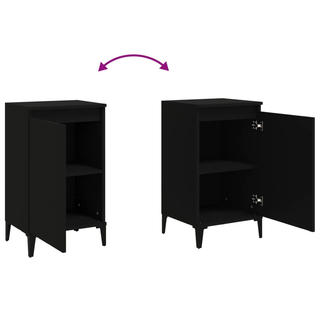 Bedside Cabinets 2 pcs Black 40x35x70 cm Engineered Wood - Giant Lobelia