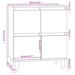 Sideboard Grey Sonoma 60x35x70 cm Engineered Wood - Giant Lobelia