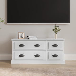 TV Cabinet High Gloss White 100x35.5x45 cm Engineered Wood - Giant Lobelia