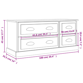 TV Cabinet Grey Sonoma 100x35.5x45 cm Engineered Wood - Giant Lobelia