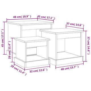 vidaXL Coffee Tables 3 pcs Black Engineered Wood - Giant Lobelia