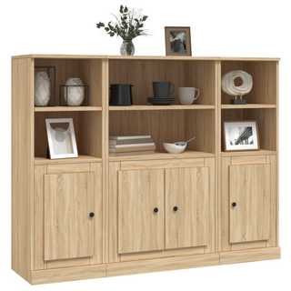 Highboards 3 pcs Sonoma Oak Engineered Wood - Giant Lobelia