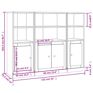 Highboards 3 pcs Sonoma Oak Engineered Wood - Giant Lobelia